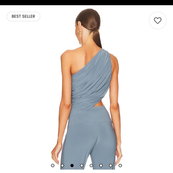 NORMA KAMALI DIANA TOP SOFT BLUE XS NEW WITH TAGS - Picture 4 of 6